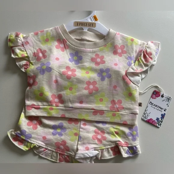 NWT Bearpaw Toddler Floral Set Outfit (SIZES: 2T, 3T, & 4T) - Picture 2 of 3